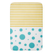 Spots and Stripes - Turquoise en Yellow Badmat (Voorkant Verticaal)