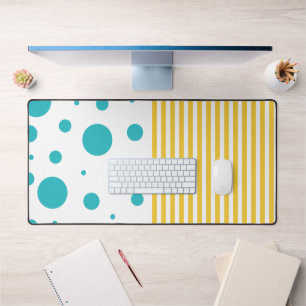 Spots and Stripes - Turquoise en Yellow Bureaumat