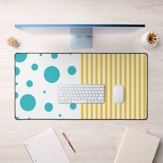 Spots and Stripes - Turquoise en Yellow Bureaumat (Kantoor 1)