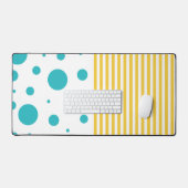 Spots and Stripes - Turquoise en Yellow Bureaumat (Keyboard & Muis)