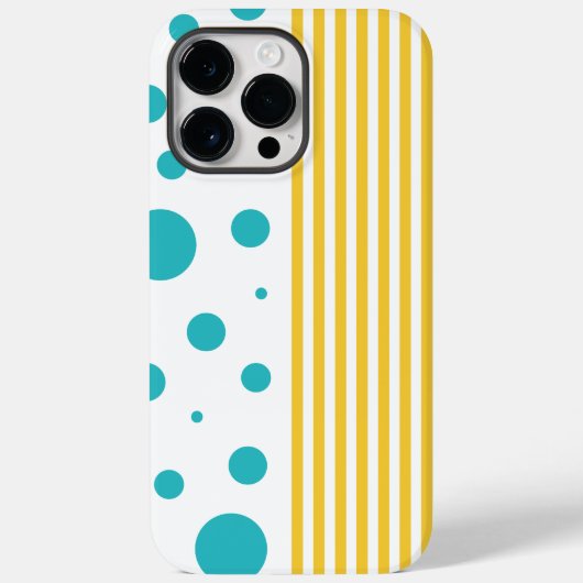 Spots and Stripes - Turquoise en Yellow Case-Mate iPhone Case (Achterkant)