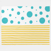 Spots and Stripes - Turquoise en Yellow Fleece Deken (Voorkant (Horizontaal))