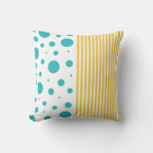Spots and Stripes - Turquoise en Yellow Kussen (Voorkant)