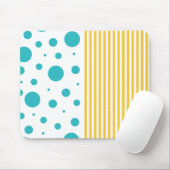Spots and Stripes - Turquoise en Yellow Muismat (Met muis)