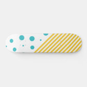 Spots and Stripes - Turquoise en Yellow Persoonlijk Skateboard (Horizontaal)