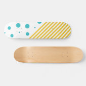Spots and Stripes - Turquoise en Yellow Persoonlijk Skateboard (Horizontaal)