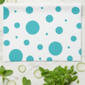 Spots and Stripes - Turquoise en Yellow Theedoek (Gevouwen)