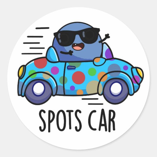 Spots Auto Grappig Sport Auto Pun Ronde Sticker (Voorkant)