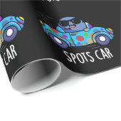 Spots Auto Grappig Sportwagen Pun Donker BG Cadeaupapier (Rol Hoek)