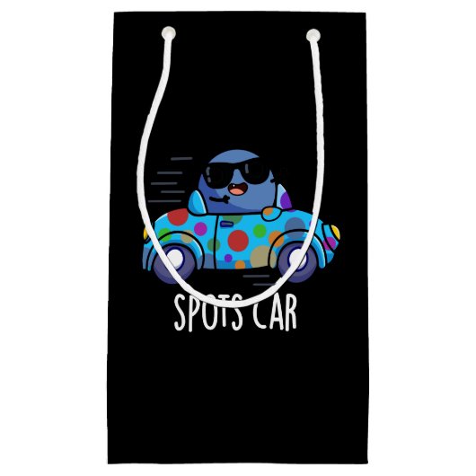 Spots Auto Grappig Sportwagen Pun Donker BG Klein Cadeauzakje (Voorkant)