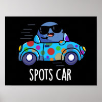 Spots Auto Grappig Sportwagen Pun Donker BG