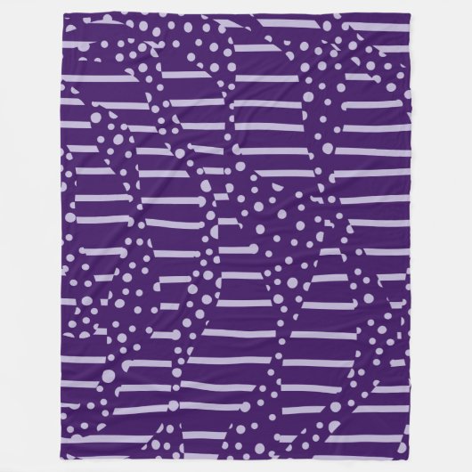 Spots en strepen 2 - Paars Fleece Deken (Voorkant)