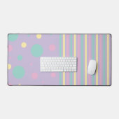 Spots en strepen - Roze, geel, Paars, groen Bureaumat (Keyboard & Muis)