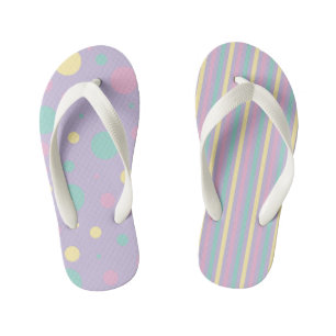 Spots en strepen - Roze, geel, Paars, groen Kinder Teenslippers
