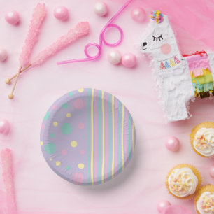 Spots en strepen - Roze, geel, Paars, groen Papieren Kommen