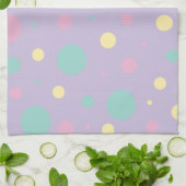Spots en strepen - Roze, geel, Paars, groen Theedoek (Gevouwen)