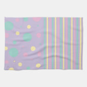 Spots en strepen - Roze, geel, Paars, groen Theedoek (Horizontaal)
