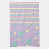 Spots en strepen - Roze, geel, Paars, groen Theedoek (Verticaal)