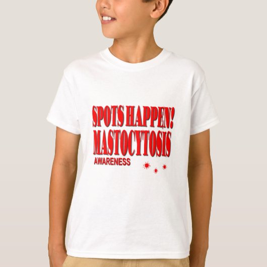 Spots gebeuren - Mastocytosis Bewustheid T-shirt (Voorkant)