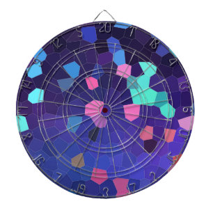 Spots in Blue en Turquoise - mozaïek Dartbord
