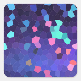 Spots in Blue en Turquoise - mozaïek Vierkante Sticker