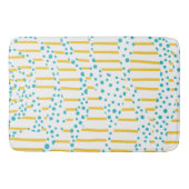 Spots & Stripes 2 in Turquoise, Geel en Wit Badmat (Voorkant)