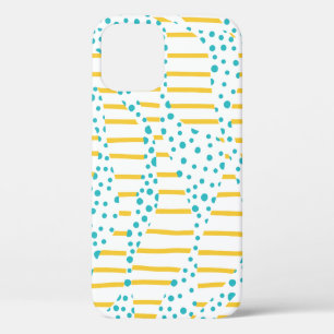 Spots & Stripes 2 in Turquoise, Geel en Wit Case-Mate iPhone Case