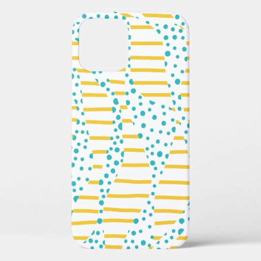 Spots & Stripes 2 in Turquoise, Geel en Wit Case-Mate iPhone Case (Achterkant)
