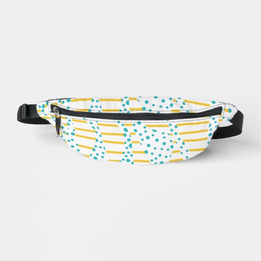 Spots & Stripes 2 in Turquoise, Geel en Wit Heuptasje (Voorkant)