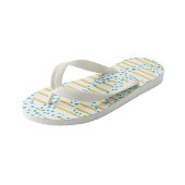 Spots & Stripes 2 in Turquoise, Geel en Wit Kinder Teenslippers (Schuin)