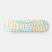 Spots & Stripes 2 in Turquoise, Geel en Wit Persoonlijk Skateboard (Horizontaal)