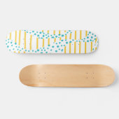 Spots & Stripes 2 in Turquoise, Geel en Wit Persoonlijk Skateboard (Horizontaal)