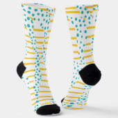 Spots & Stripes 2 in Turquoise, Geel en Wit Sokken (Gebogen)
