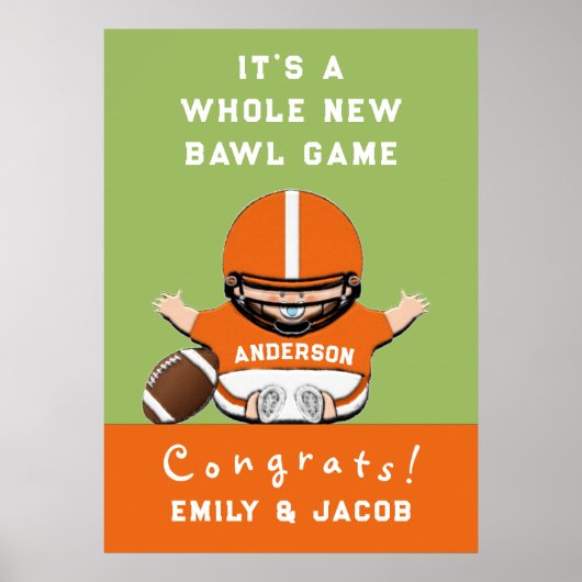 Spots Theme Football Baby shower Poster (Voorkant)