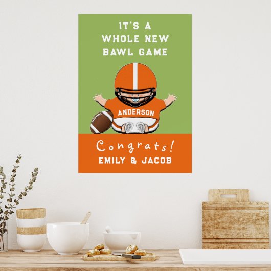 Spots Theme Football Baby shower Poster (Keuken)