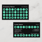 Spots - Turquoise op Black Visitekaartje (Voorkant / Achterkant)