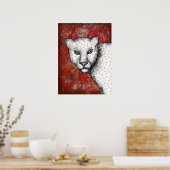 Spotte Leopard zegt: Hey Poster Wall Art (Keuken)