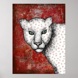 Spotte Leopard zegt: Hey Poster Wall Art