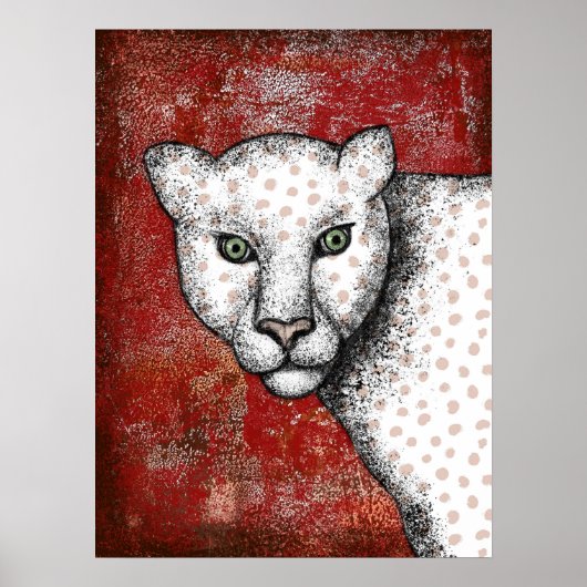 Spotte Leopard zegt: Hey Poster Wall Art (Voorkant)