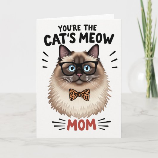 Spotted Bow Tie Mom Card Kaart (Voorkant)