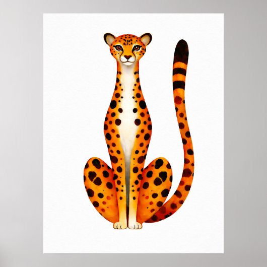 Spotted Cheetah Portrait Poster (Voorkant)
