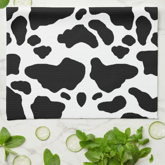 Spotted Cow Print, Cow Patroon, Dierenbont Theedoek (Gevouwen)