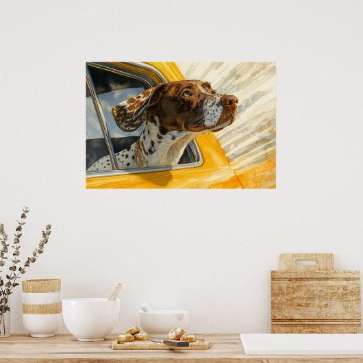 Spotted Dog op Car Ride Art Print (Keuken)