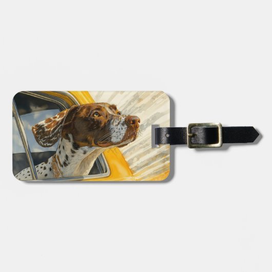 Spotted Dog op Car Ride Art Print Bagagelabel (Voorkant horizontaal)