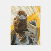 Spotted Dog op Car Ride Art Print Fleece Deken (Voorkant)
