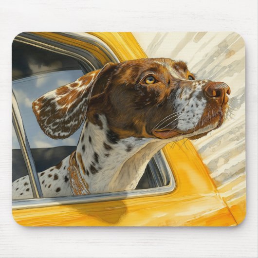 Spotted Dog op Car Ride Art Print Muismat (Voorkant)
