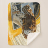 Spotted Dog op Car Ride Art Print Sherpa Deken (Voorkant)