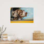 Spotted Dog op een auto-avontuur Art Print (Keuken)