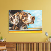 Spotted Dog op een auto-avontuur Art Print (Insitu (Woonkamer))