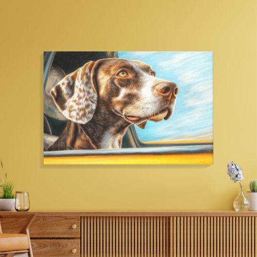 Spotted Dog op een auto-avontuur Art Print (Insitu (Woonkamer))